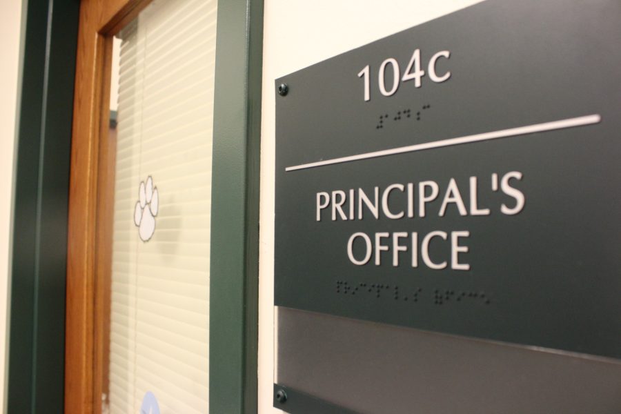 Former Principal Pete Cahall has vacated the premises. As of today Interim Principal Gregory Bargeman occupies this space.