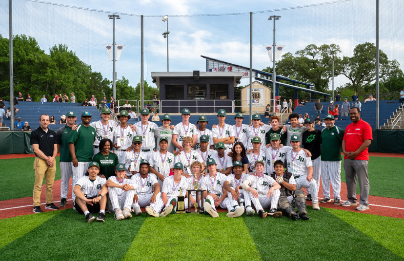 ONE+FAMILY%3A+The+Jackson-Reed+Baseball+Program+poses+for+a+team+photo+with+the+2024+DCIAA+Championship+Trophy.+
