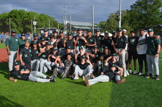 The Jackson-Reed varsity baseball team poses for a team photo after their win over Gonzaga Thursday afternoon. Their final game of the season will be on Sunday versus Maret. 
